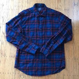 J. Crew Blue Red Slim Fit Flannel